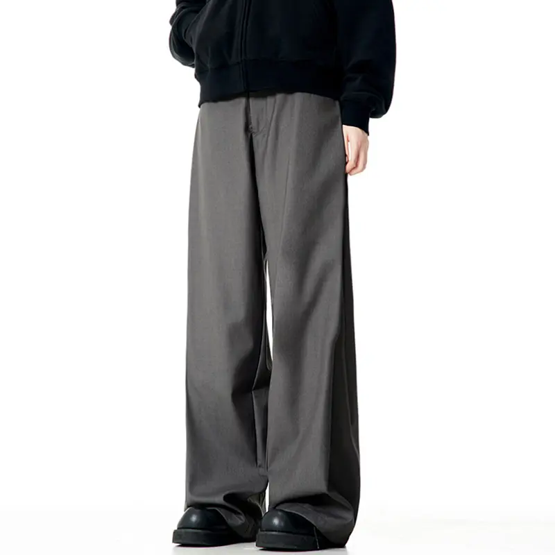IEFB American Style Men's Suit Pants Silhouette Wide Leg Vintage Straight Tube Loose Cleanfit Male Trousers New Trendy 9W3073