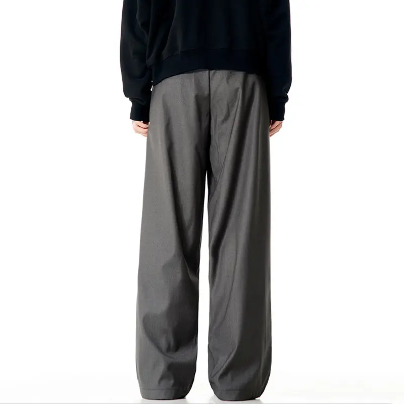 IEFB American Style Men's Suit Pants Silhouette Wide Leg Vintage Straight Tube Loose Cleanfit Male Trousers New Trendy 9W3073