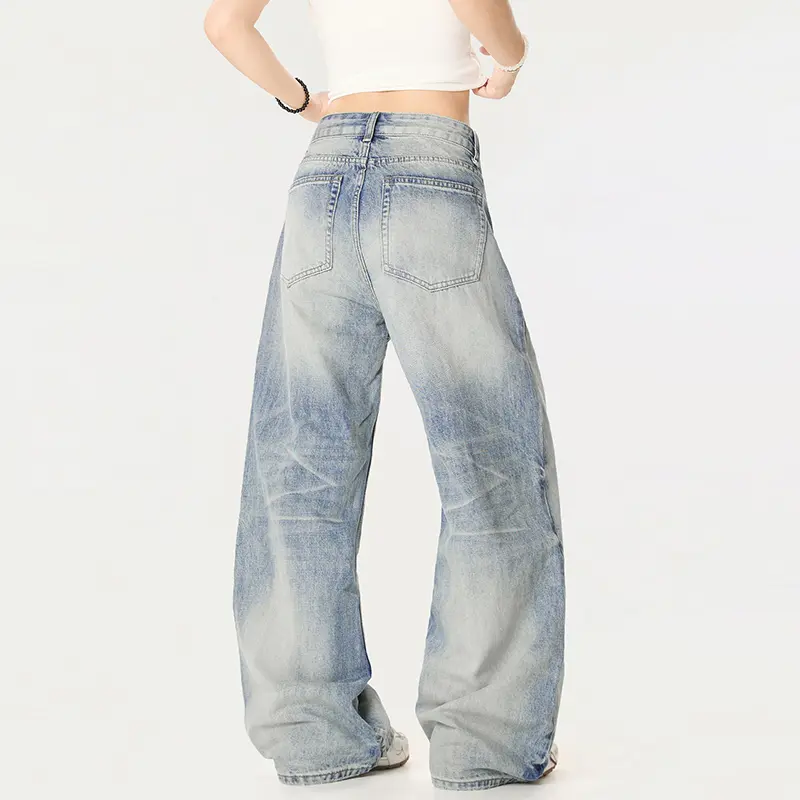 IEFB 2025 Summer Cleanfit Vintage Wide Leg Male Jeans American High Street Men Women Straight Casual Denim Pants New 9W2870