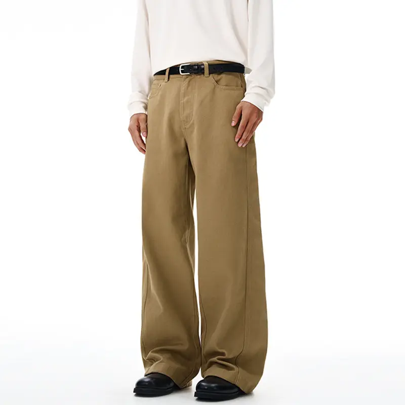 IEFB New Autumn Men's Casual Pants Solid Color Simple Straight Trousers All-match Wide Leg Loose Male Bottom Cleanfit 9W4276