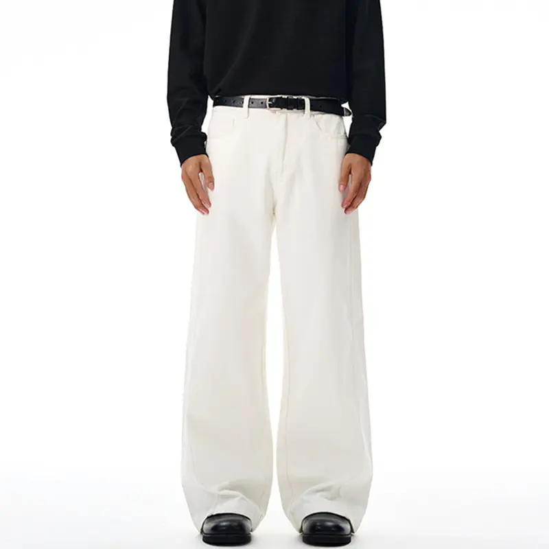 IEFB New Autumn Men's Casual Pants Solid Color Simple Straight Trousers All-match Wide Leg Loose Male Bottom Cleanfit 9W4276