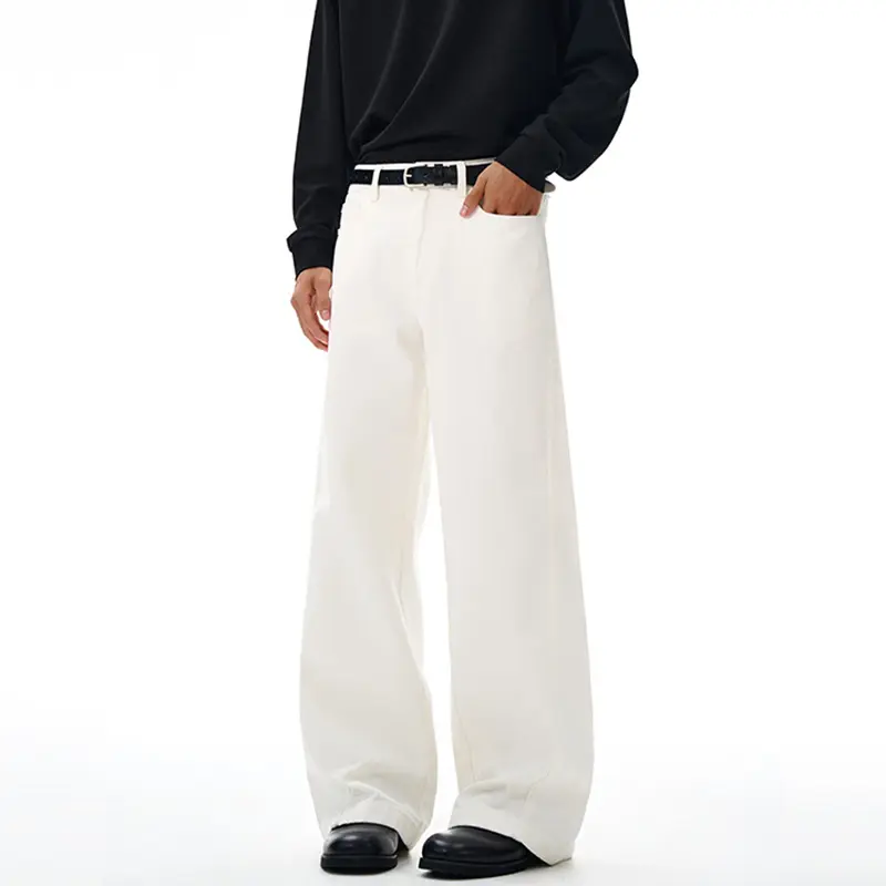 IEFB New Autumn Men's Casual Pants Solid Color Simple Straight Trousers All-match Wide Leg Loose Male Bottom Cleanfit 9W4276