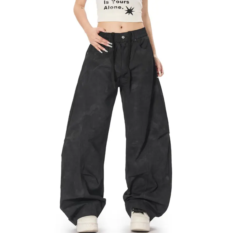 IEFB American Style Men's Curved Knife Pants Pleated Casual Trousers New Trendy Loose Wide Leg Overalls Summer Streetwear 9W2320