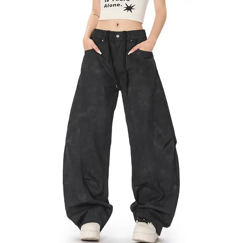 IEFB American Style Men's Curved Knife Pants Pleated Casual Trousers New Trendy Loose Wide Leg Overalls Summer Streetwear 9W2320