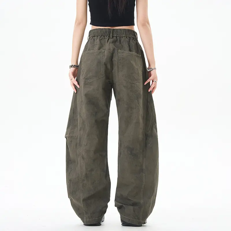 IEFB American Style Men's Curved Knife Pants Pleated Casual Trousers New Trendy Loose Wide Leg Overalls Summer Streetwear 9W2320