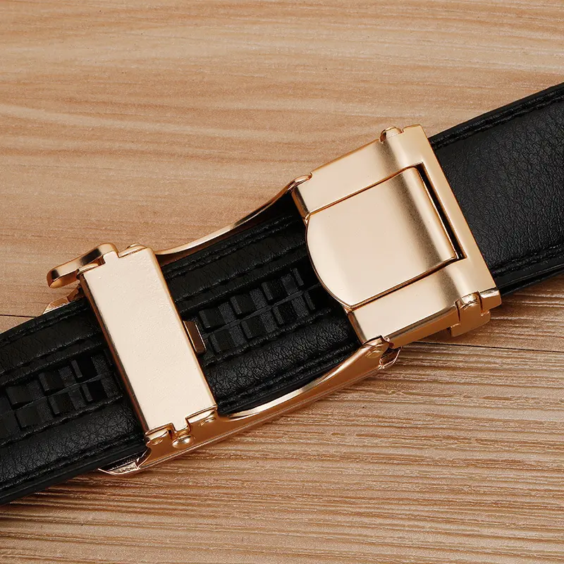 IEFB Men's Women's PU Leather Belt Automatic Buckle Trousers Belt 2025 New Fashion Men Clothing Baggy Jeans Accessories 9X104