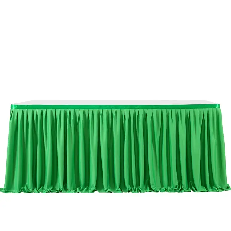 Party Solid Color Table Skirt Birthday Pleated Dessert Tablecloth Cover Wedding Festive Table Skirt Home Ruffle Edge Table Skirt