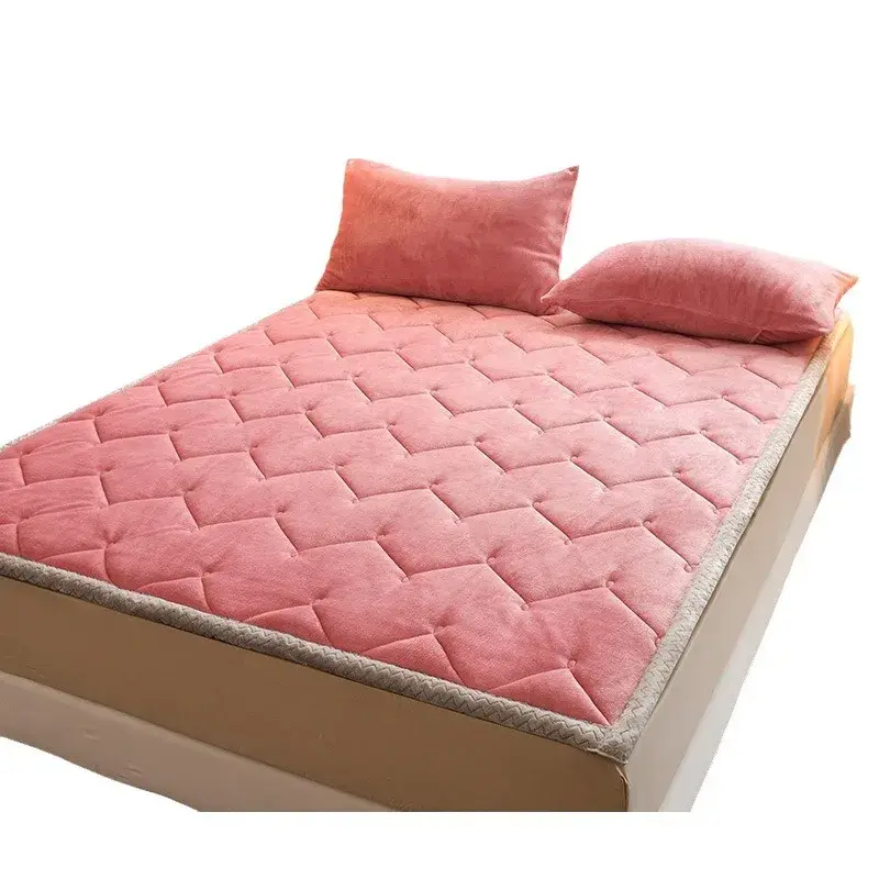 Milk Velvet Mattress Thicken Warm Winter Mattress Foldable Plush Bed Mattresses Twin King Queen Full Size Mattresses Bedding