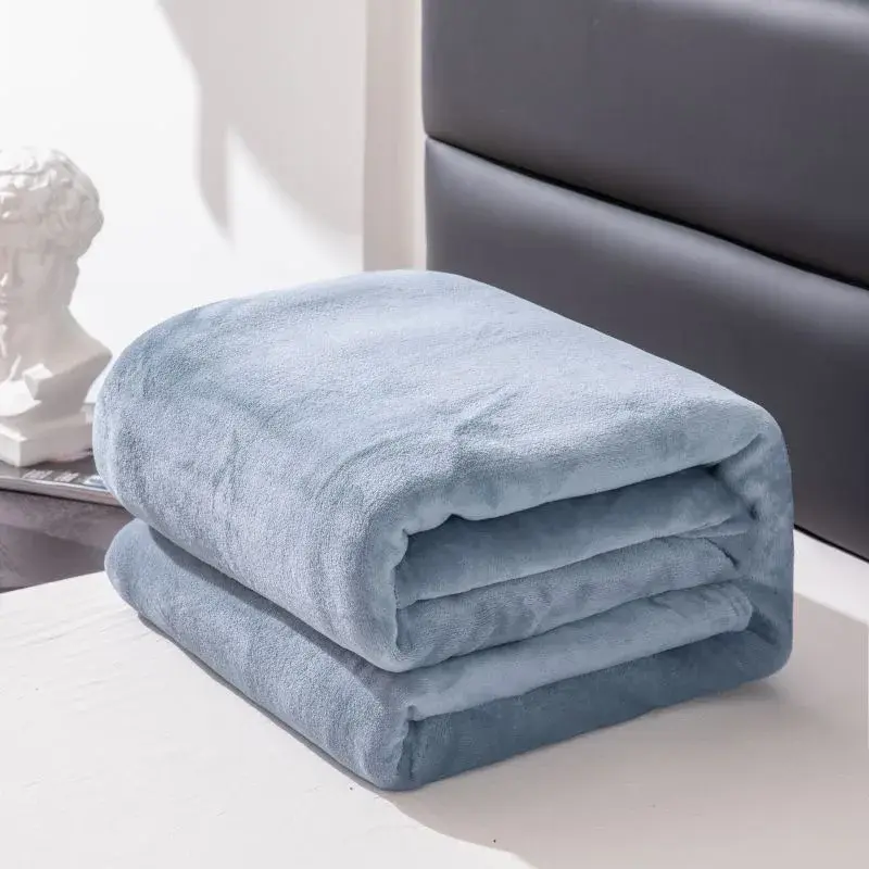 Super Soft Coral Fleece Blanket 220gsm Light Weight Solid Pink Blue Faux Fur Mink Throw Sofa Cover Bedspread Flannel Blankets