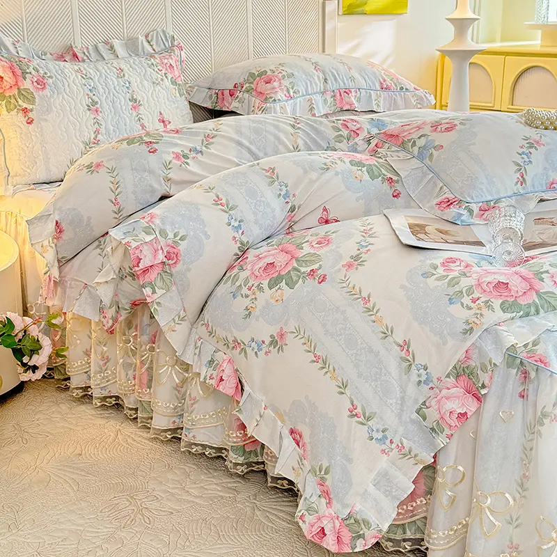 1pc Pure Cotton Duvet Cover Printed Quilt Cover Queen/King Size Comforter Covers Girls Room Bedding 이불커버 (No Pillowcase)