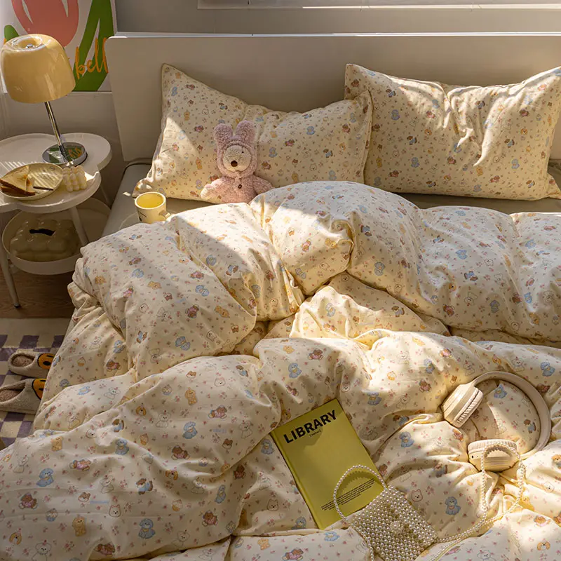 Cartoon Style Bedding Set for Kids Adults Room Bedsheet Set Skin-friendly Bedclothes Home Soft Bed Linen Set juegos de sábanas