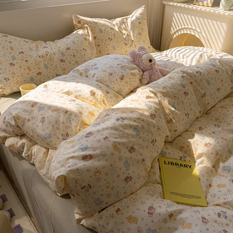 Cartoon Style Bedding Set for Kids Adults Room Bedsheet Set Skin-friendly Bedclothes Home Soft Bed Linen Set juegos de sábanas