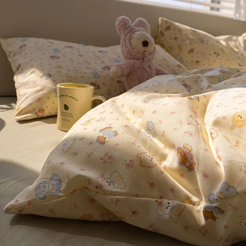 Cartoon Style Bedding Set for Kids Adults Room Bedsheet Set Skin-friendly Bedclothes Home Soft Bed Linen Set juegos de sábanas