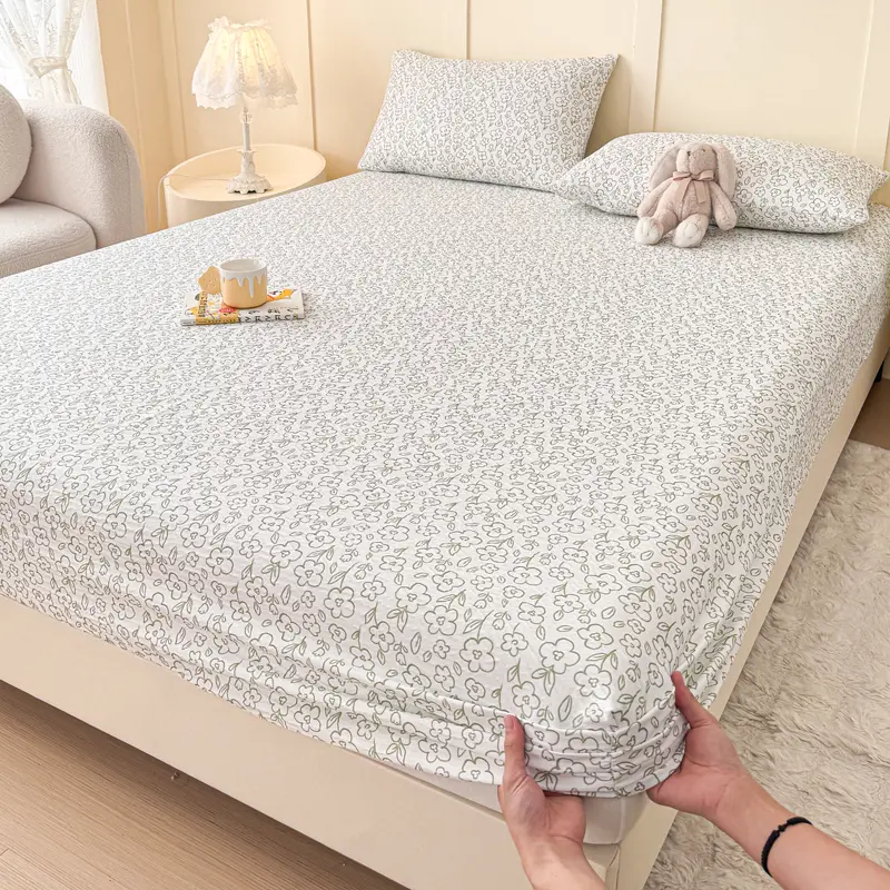 Printed Bedsheet Skin-friendly Bed Linen Single/Twin/Queen/King Size Fitted Sheet Home Bed Cover sabana (Pillowcase Need Order)
