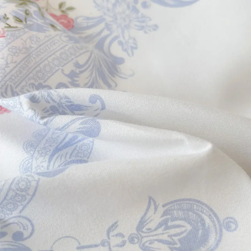 Floral Style Bed Sheet Set Soft Bedding Girls Room Bedclothes Home Duvet Cover Pillowcase and Flat Bedsheet juego de cama