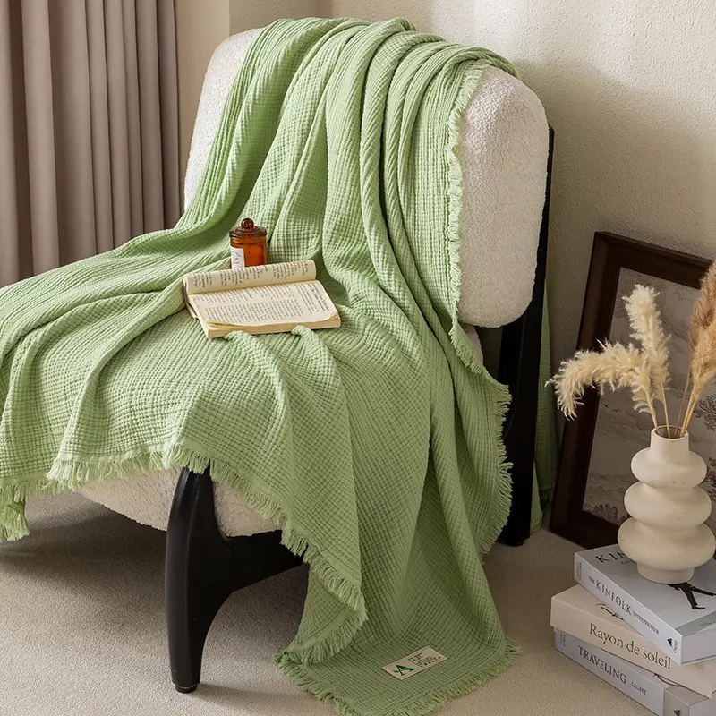 Pure Cotton Blanket Breathable Sofa Towel Office/Car Nap Shawl Multi Functional Blankets 130x170/150x200 Soft Bedsheet плед