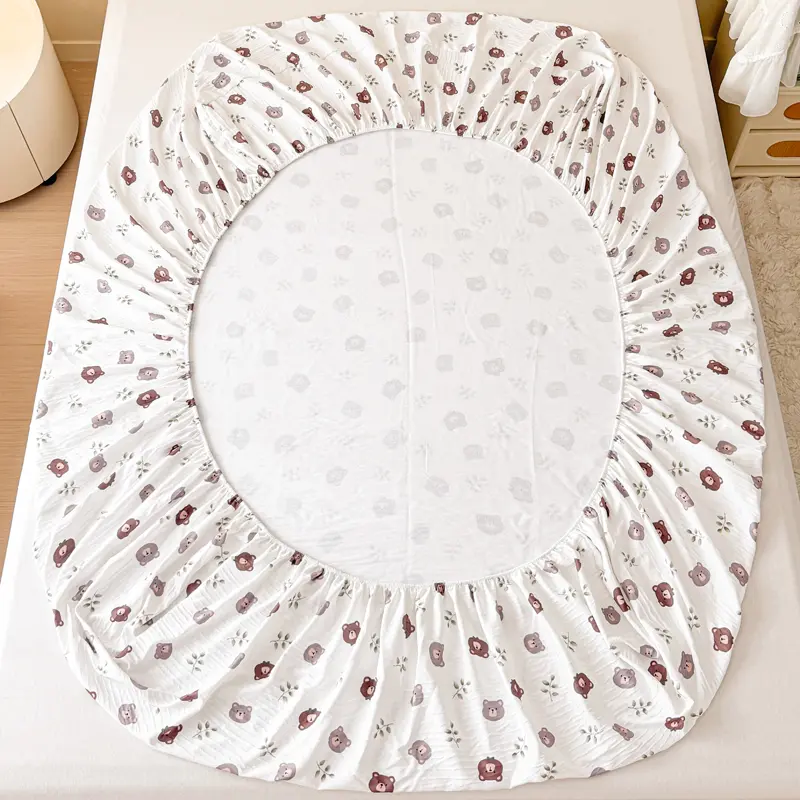 Cartoon Style Bed Cover Breathable Bedsheet for Home Elastic Fitted Sheet Soft Bed Linen drap de lit (Pillowcase Need Order)