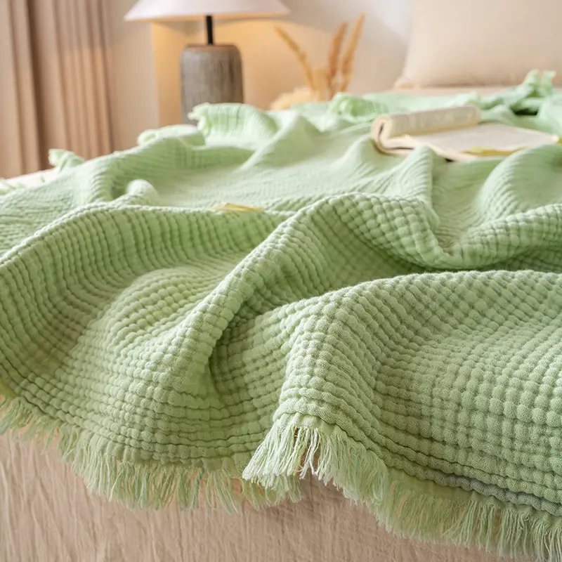 Pure Cotton Blanket Breathable Sofa Towel Office/Car Nap Shawl Multi Functional Blankets 130x170/150x200 Soft Bedsheet плед