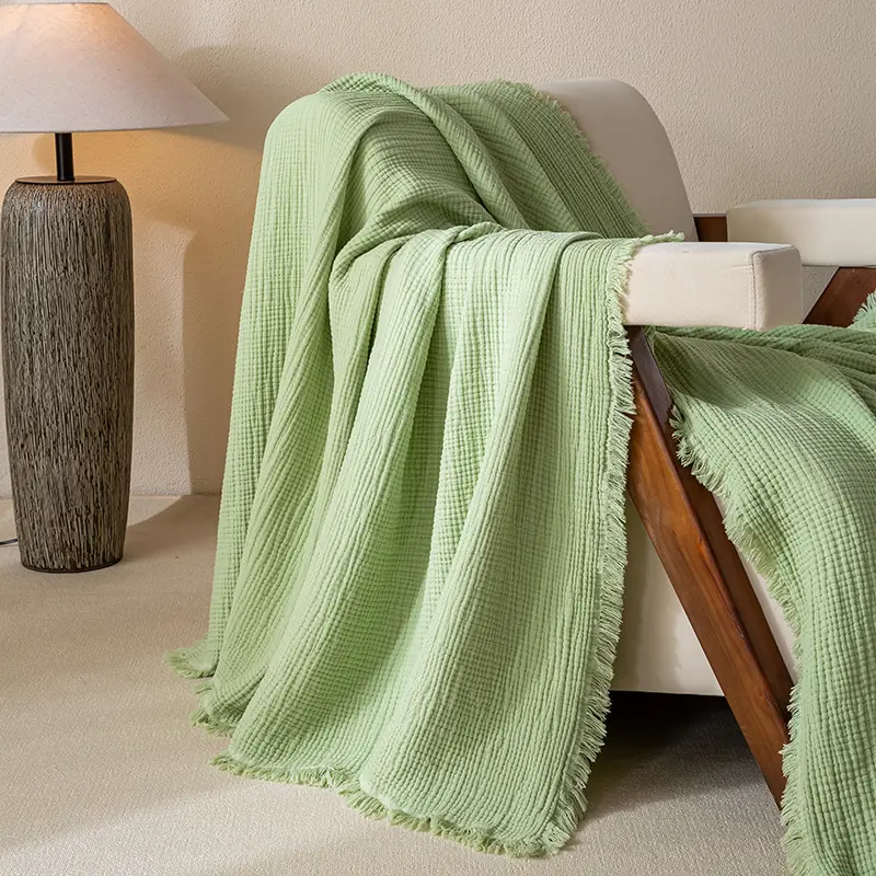Pure Cotton Blanket Breathable Sofa Towel Office/Car Nap Shawl Multi Functional Blankets 130x170/150x200 Soft Bedsheet плед