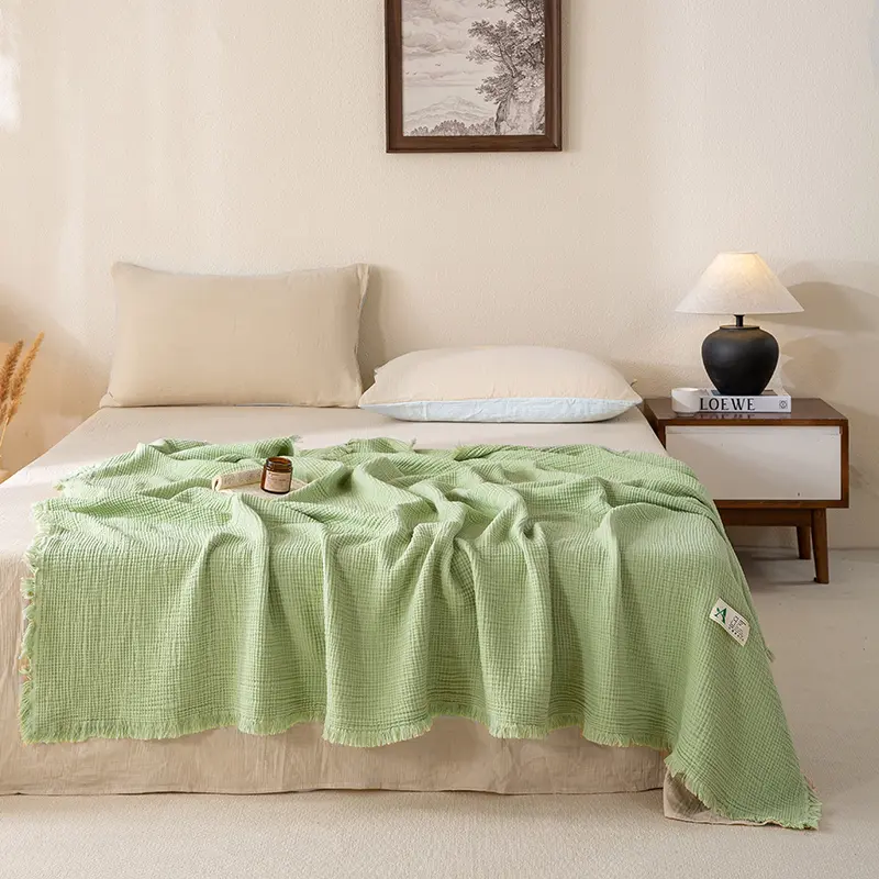 Pure Cotton Blanket Breathable Sofa Towel Office/Car Nap Shawl Multi Functional Blankets 130x170/150x200 Soft Bedsheet плед