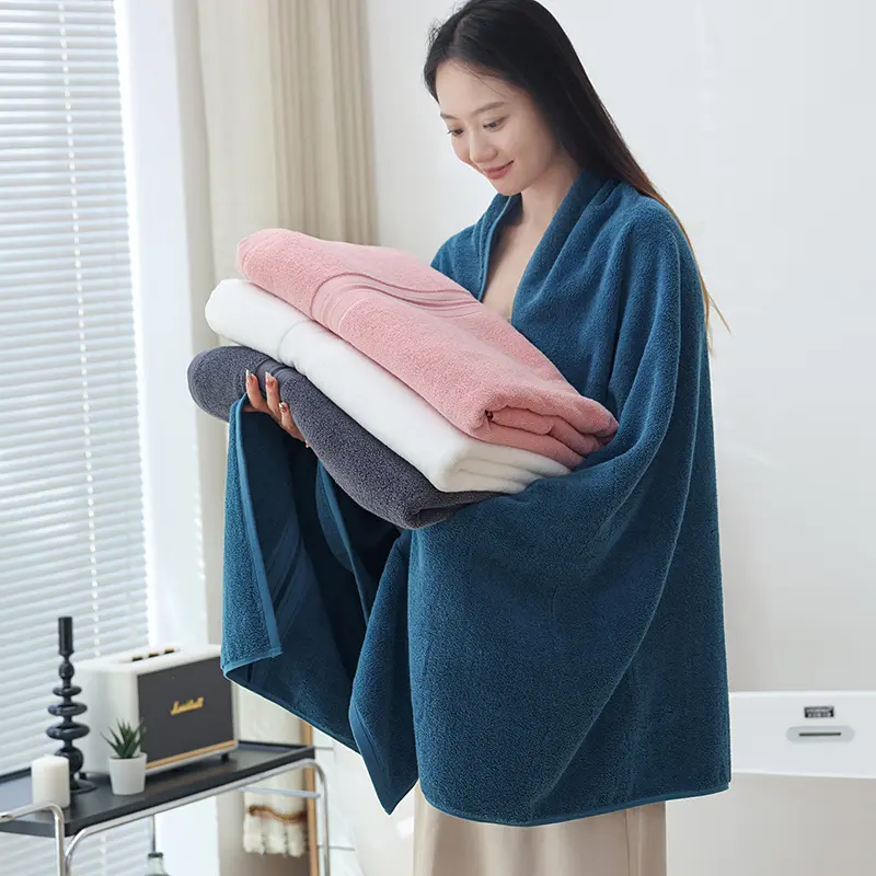 1pc 100% Cotton Bath Towel Skin-friendly Towel Solid Color Towels Bathroom 90x180/100x185cm Towels High Quality toallas de baño