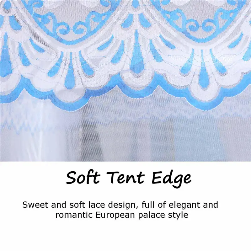 Romantic Square Mosquito Net with Stainless Steel Bracket Single Double Queen Bed Canopy Anti Insect Mosquito Tent for Bed Nets