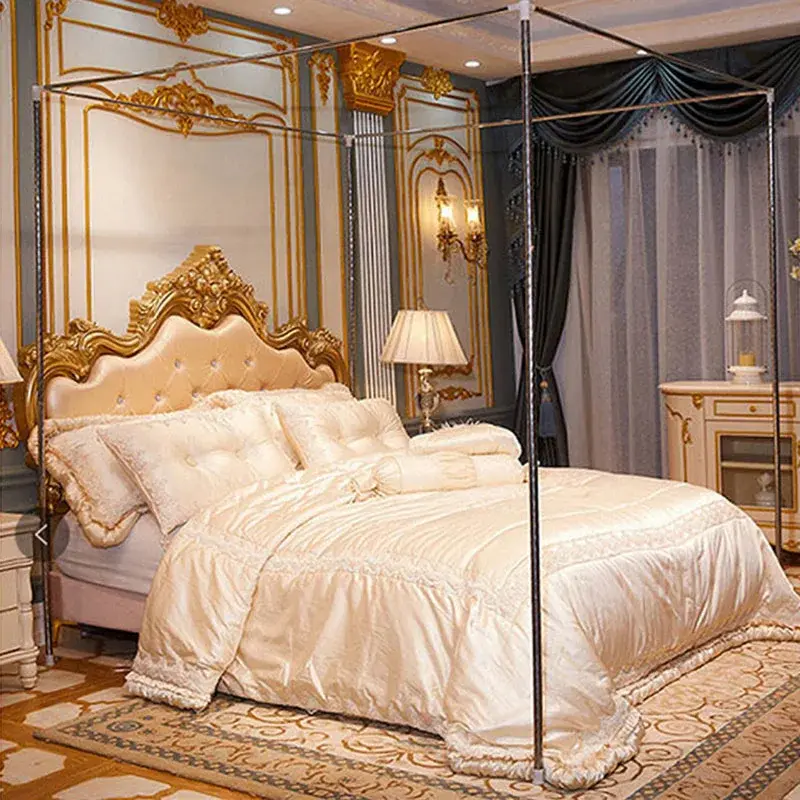 Romantic Square Mosquito Net with Stainless Steel Bracket Single Double Queen Bed Canopy Anti Insect Mosquito Tent for Bed Nets