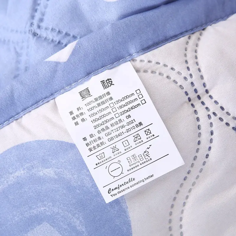 New Skin Friendly Quilted Summer Quilt and Pillowcase or Single Quilts Soft Breathable Washable Thin Comforter Double Blanket