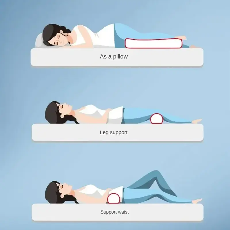 Slow Rebound Memory Foam Head Pillow Soft Cervical Pain Relief Round Pillows Multifunctional Relax Support Pillow for Leg Waist