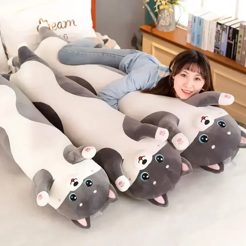 Lovely Husky Side Sleeping Body Pillow 50-150cm Bed Sofa Home Decorative Long Pillow Classmate Friend Birthday Present Cute Gift