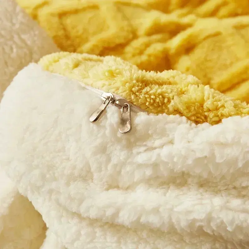 Warmth Duvet Cover Dual Use Blanket Artificial Cashmere Warm Winter Blanket Soft Cozy Fleece Quilt Cover Plush Blankets for Beds