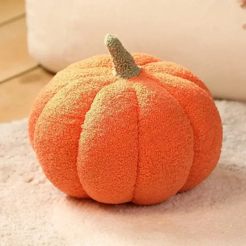 Cute Colorful Pumpkin Plush Throw Pillows Lamb Fleece Pumpkin Home Decor Throw Pillow Living Room Bedroom Decorative Cushion Ins