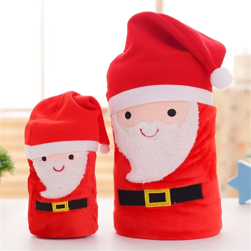 Cute Christmas Present Sofa Blankets Lovely Santa Claus Flannel Fleece Throw Blanket Portable Anti-Pilling Cartoon Shawl Blanket