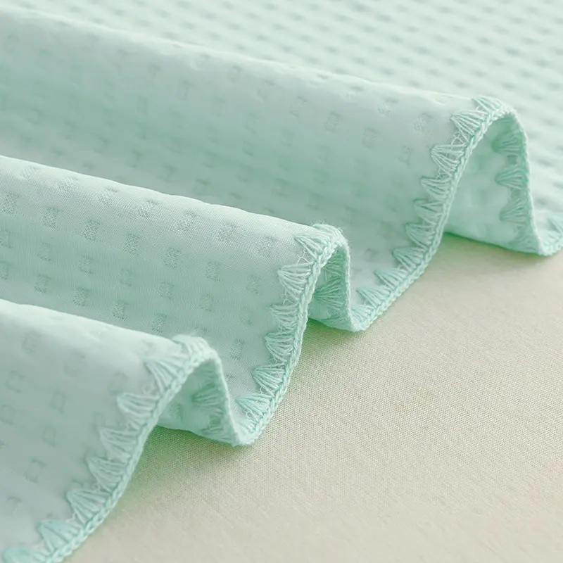 High-end Waffle Plaid Ice Silk Summer Blanket for Bed Double Side Cool Feel Silk Air Conditioning Quilt Cooling Duvet Comforter