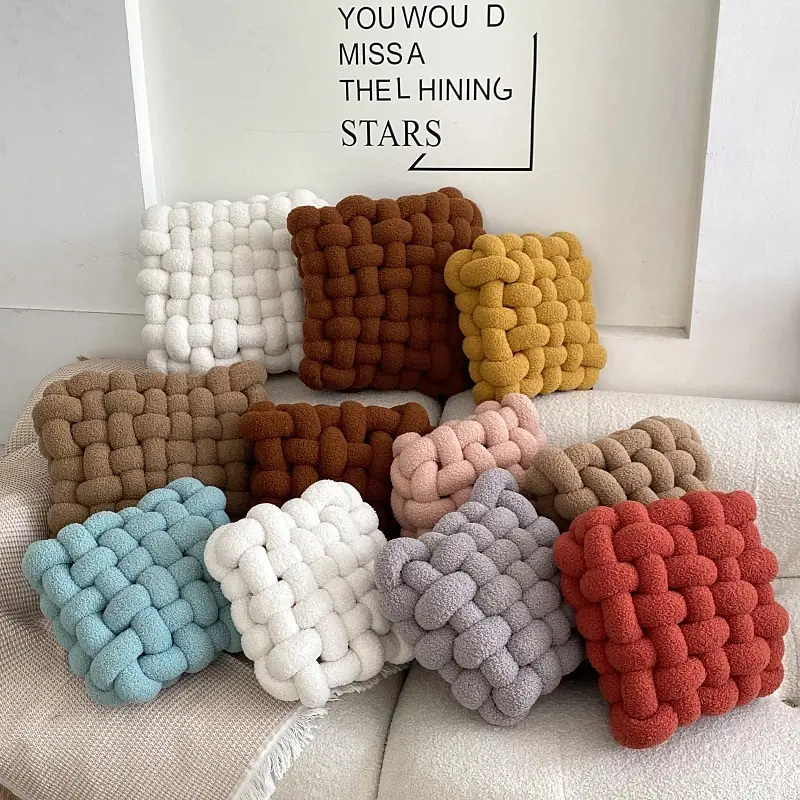 Ins High-end Living Room Home Decorative Throw Pillows Soft Pillow Lamb Fleece Back Cushion Soft Comfortable Chair Seat Cushion