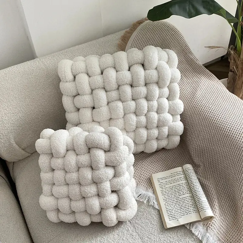 Ins High-end Living Room Home Decorative Throw Pillows Soft Pillow Lamb Fleece Back Cushion Soft Comfortable Chair Seat Cushion