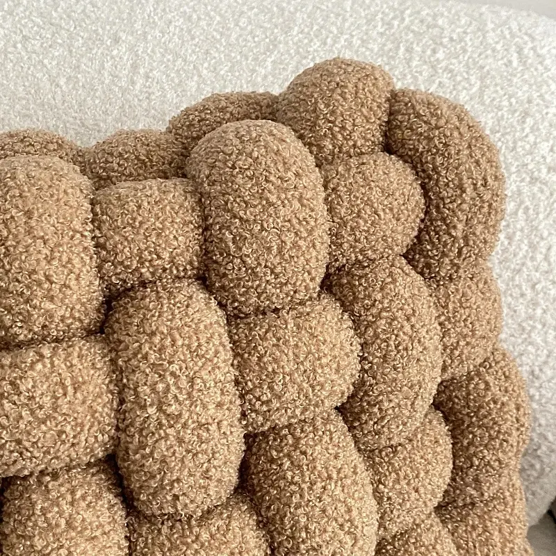 Ins High-end Living Room Home Decorative Throw Pillows Soft Pillow Lamb Fleece Back Cushion Soft Comfortable Chair Seat Cushion
