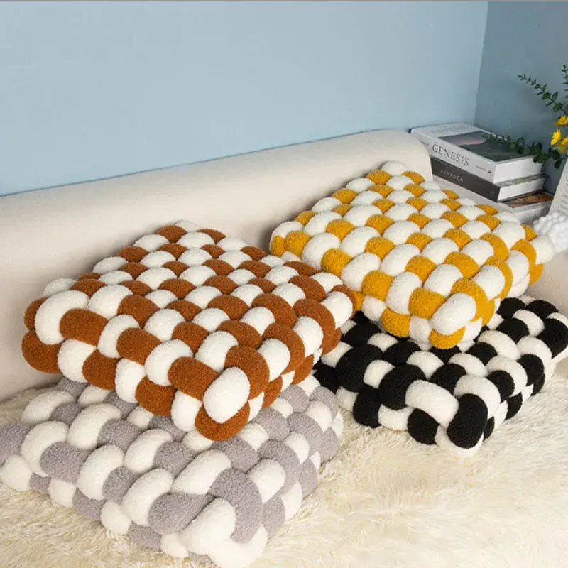 Ins High-end Living Room Home Decorative Throw Pillows Soft Pillow Lamb Fleece Back Cushion Soft Comfortable Chair Seat Cushion