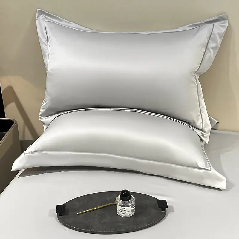 New Artificial Washed Silk Fitted Sheet Set High-quality Silky Bed Sheet with Elastic Band Single Double Fitted Sheet Pillowcase