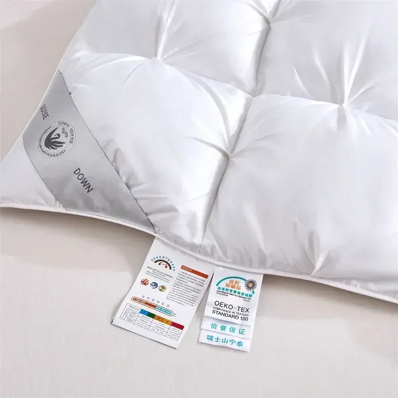 High Grade 100% White Goose Down Quilt Winter Warm Feather Duvet Queen King Cozy Lightweight 3D Bread Comforter Pinch Pleated
