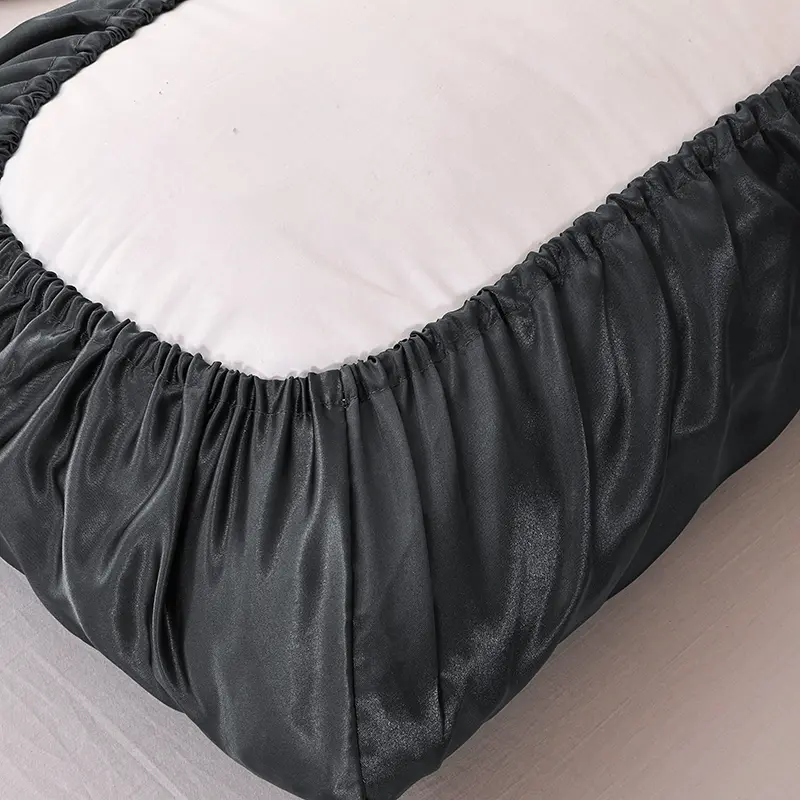 Luxury Imitation Silk Elastic Band Pillow Cover Solid Comfortable Smooth Satin Pillowcase Queen High End King Size Pillow Cases