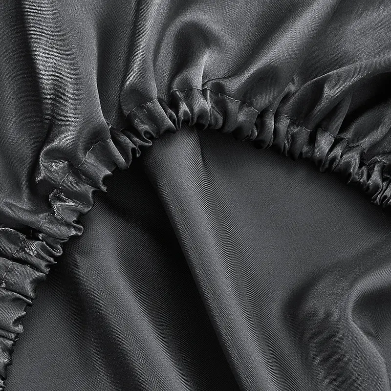 Luxury Imitation Silk Elastic Band Pillow Cover Solid Comfortable Smooth Satin Pillowcase Queen High End King Size Pillow Cases