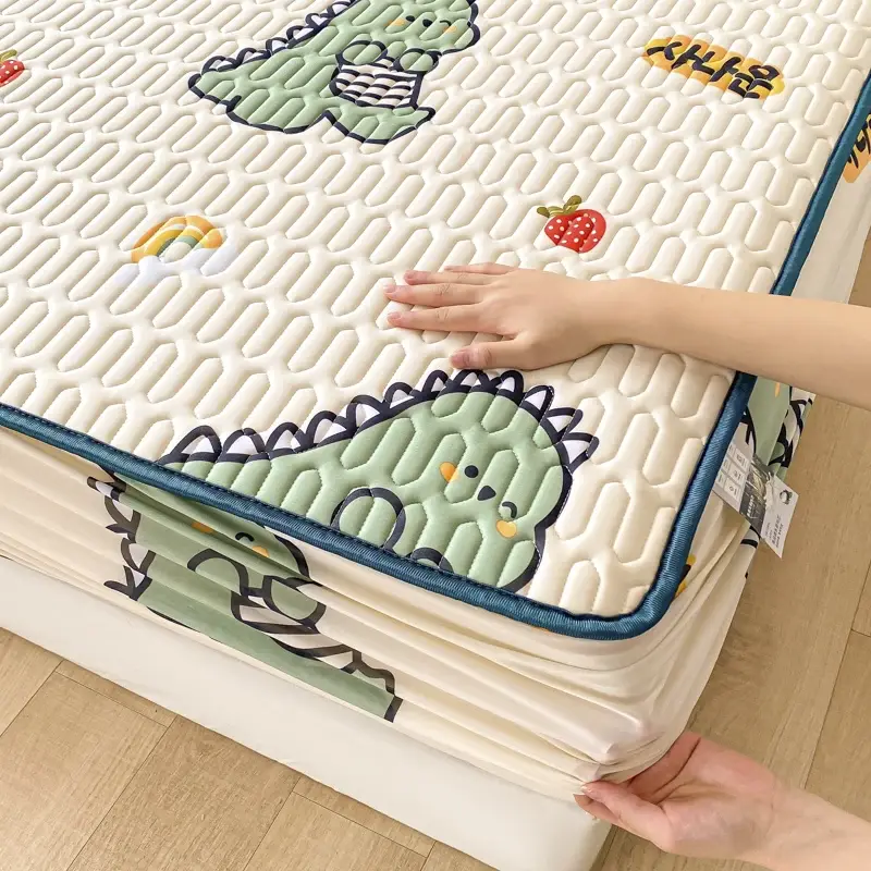 Natural Latex Thicked Summer Cooling Mat for Bed Soft Cool Feeling Fitted Sheet and Pillowcase Matress Cover Grade A Summer Mats