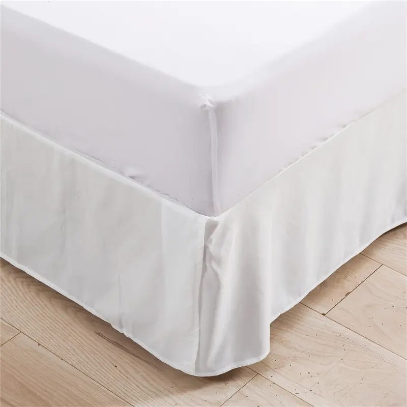 Solid Color Brushed Household Bed Skirt  Machine Washable Bedroom Bed Decorative Skirts Home Decor Wrap Around Bed Skirts Hotel