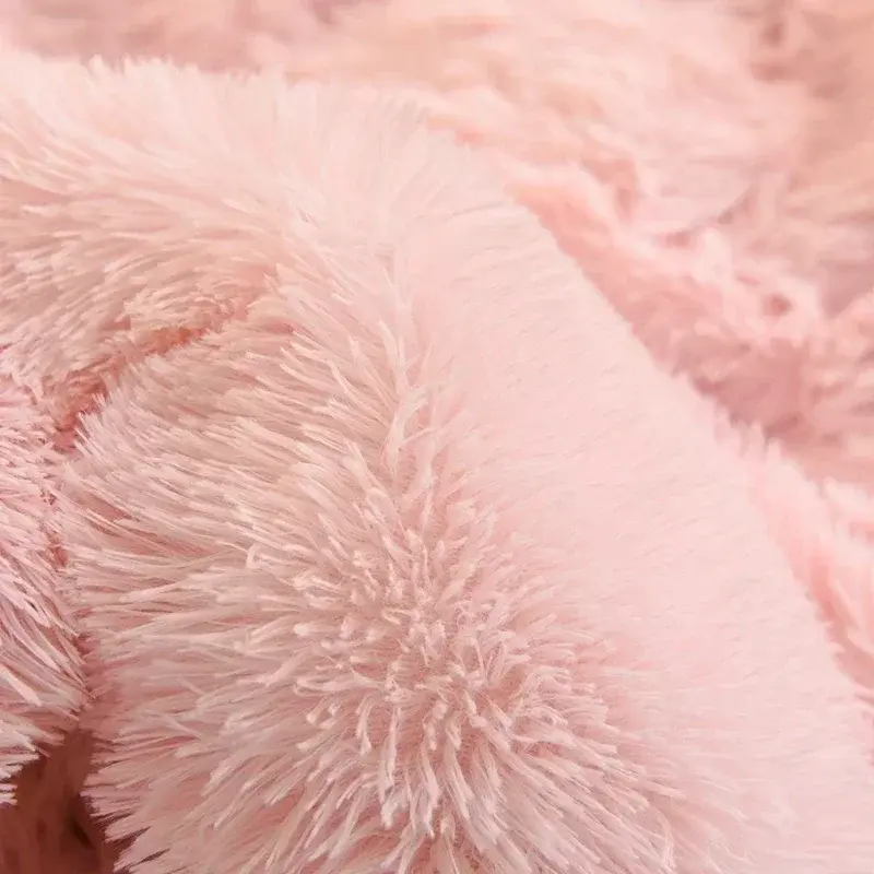 Luxury Autumn Winter Warm Pink Bedding Set Plush Kawaii Mink Velvet Queen Duvet Cover Set with Sheets Single Double Bedding Sets