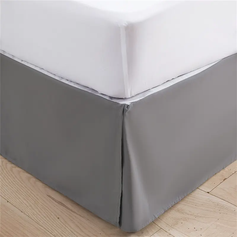 Solid Color Brushed Household Bed Skirt  Machine Washable Bedroom Bed Decorative Skirts Home Decor Wrap Around Bed Skirts Hotel