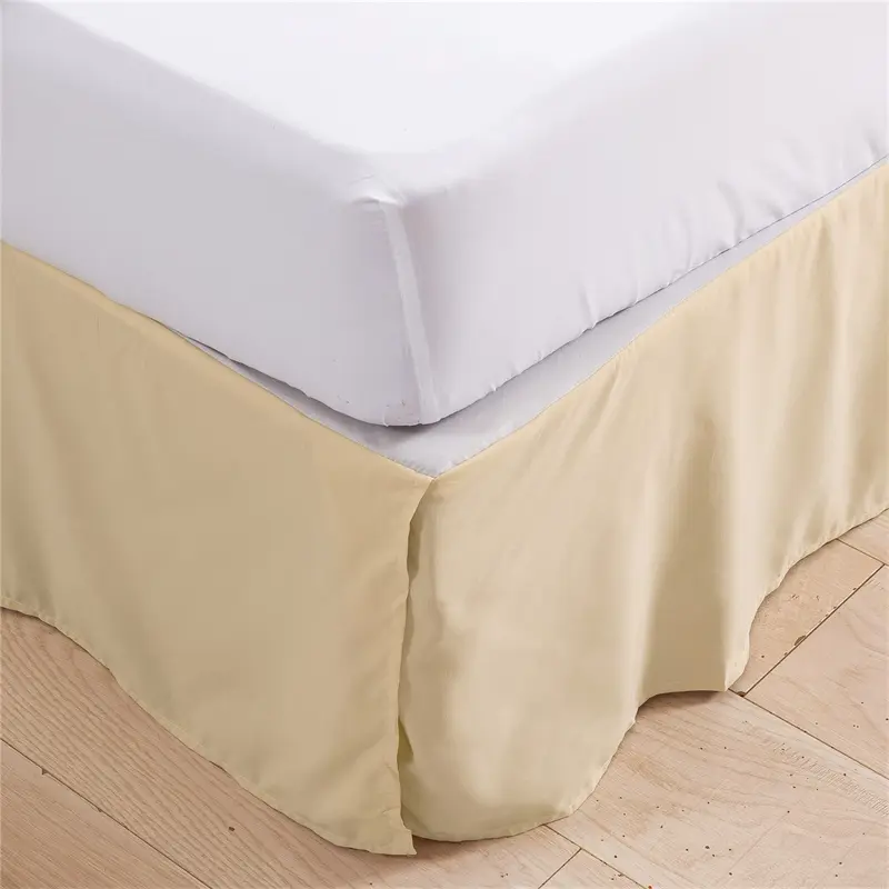 Solid Color Brushed Household Bed Skirt  Machine Washable Bedroom Bed Decorative Skirts Home Decor Wrap Around Bed Skirts Hotel