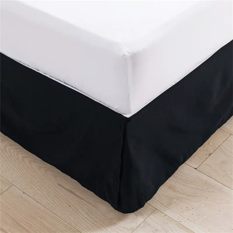 Solid Color Brushed Household Bed Skirt  Machine Washable Bedroom Bed Decorative Skirts Home Decor Wrap Around Bed Skirts Hotel