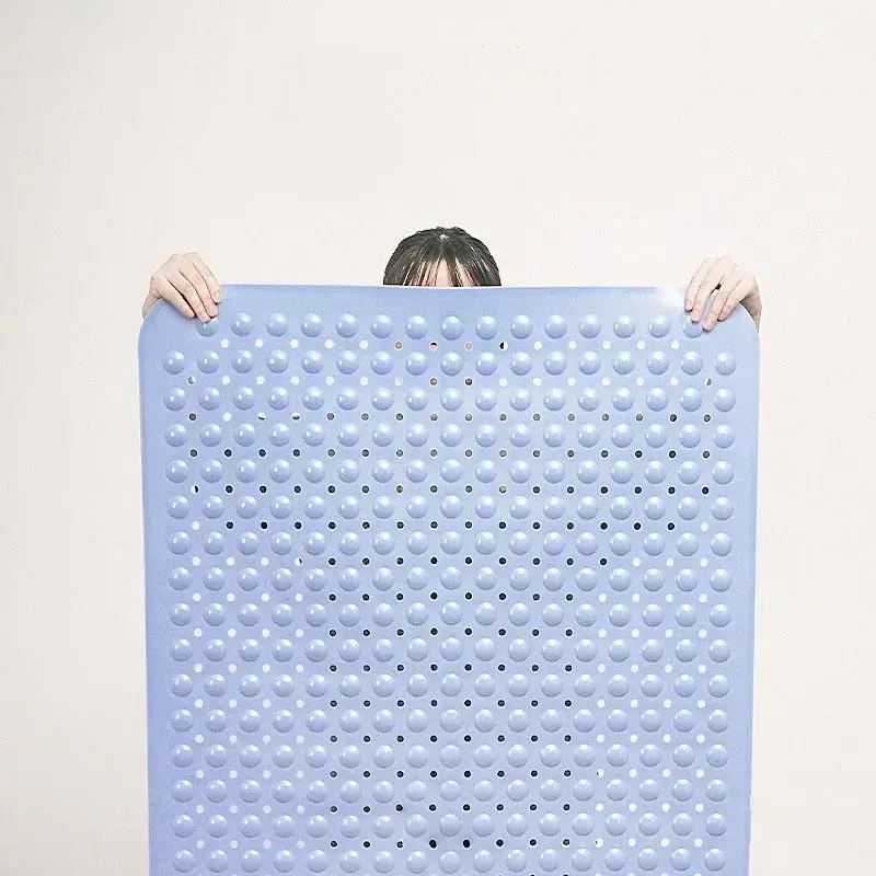 Healthy Non-toxic Large Bath Mat Safety Non-slip Suction Cup Bathroom Shower Mat Foot Massage Bath Rug Eco-Friendly Bath Mats