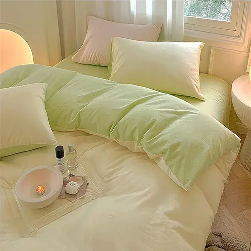 100% Cotton Duvet Cover Set Double Skin Friendly Quilt Cover Set Comforter Covers Pillowcase Bedding Set Custom Size No Sheets